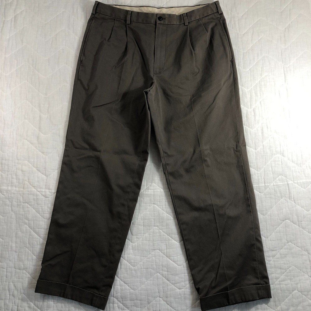 Brooks Brothers Pants 38x30 Men's Brown Gray Advantage Chino Elliot (37x28)‎